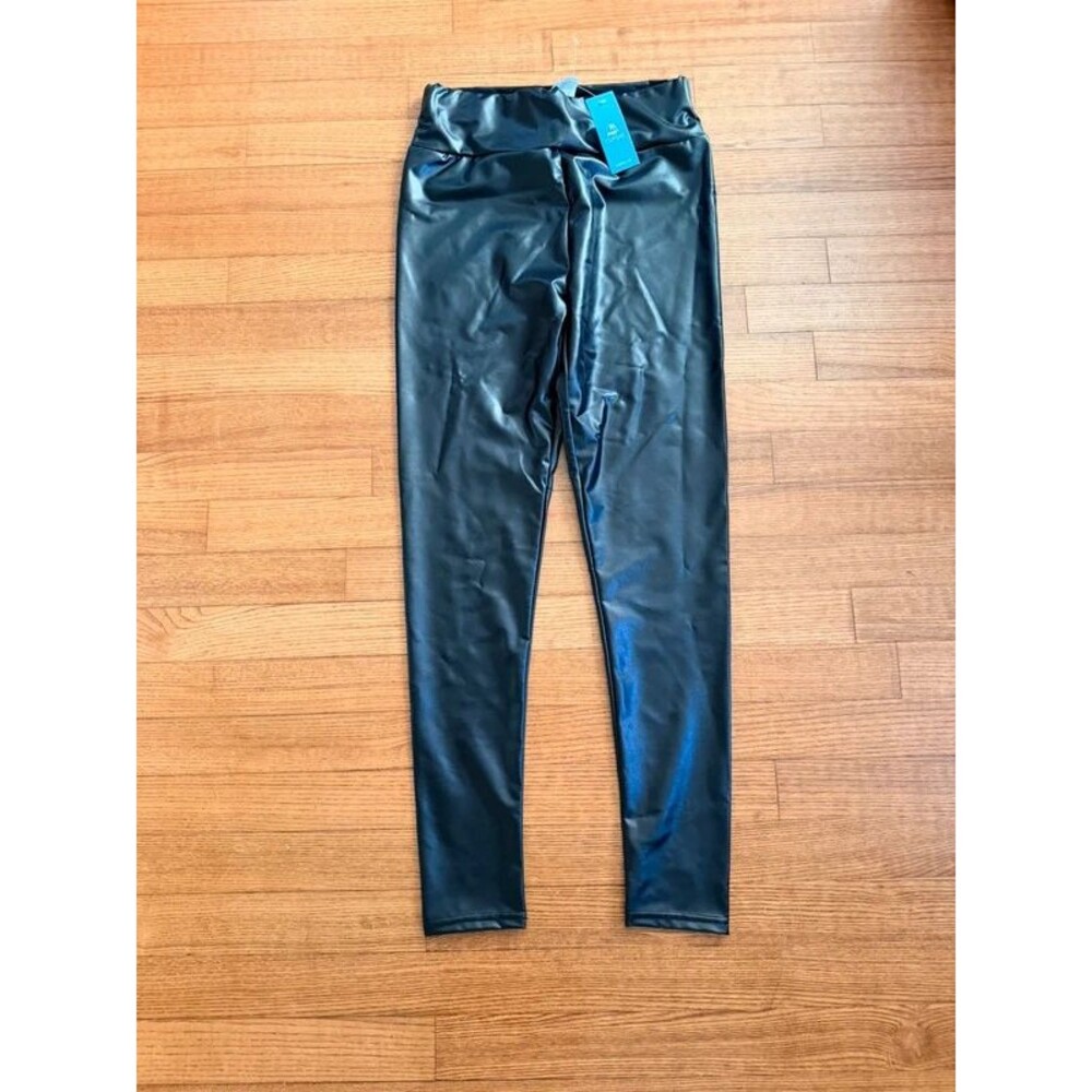 NWT Cupshe Women’s Small Black Faux Leather moto leggings Pants grunge